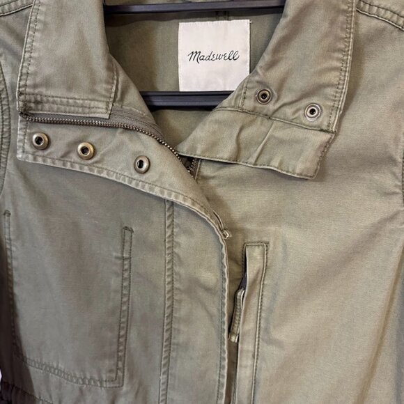 Madewell Women's Jacket Utility Military Fleet Jacket Army Green, Small - Picture 3 of 7